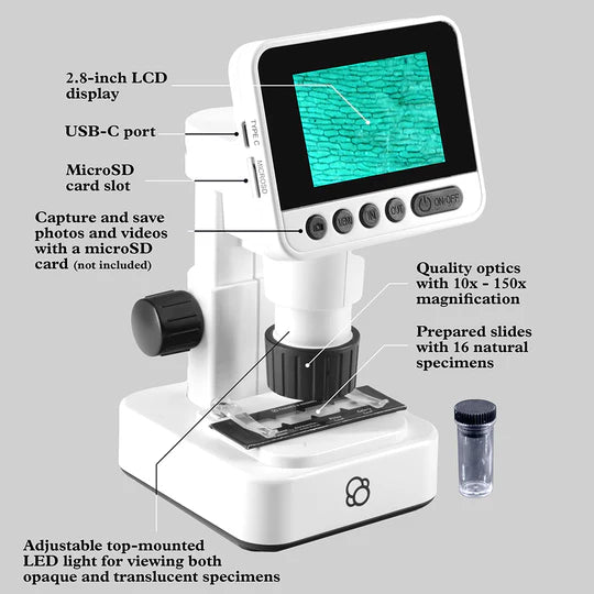 Thames & Kosmos Digital Microscope with HD Imaging and LCD Display