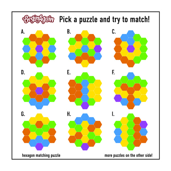 Hexagon Match Puzzle - Ages 2+