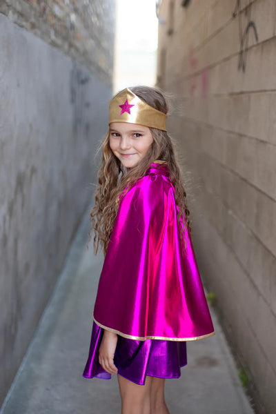 GP: Superhero Star Dress, Cape & Headpiece - Size 5-6