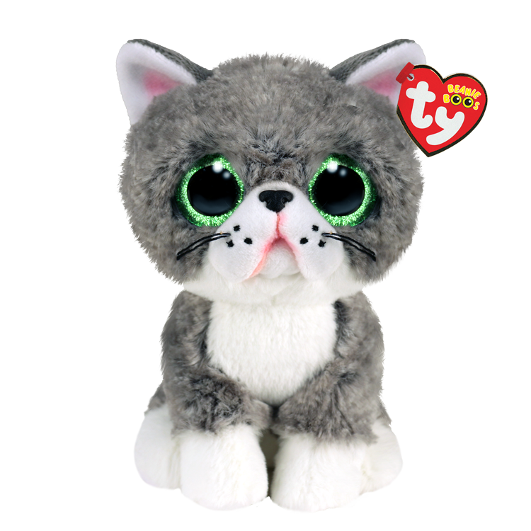 TY: Beanie Boos - Fergus - Cat Gray -  Ages 3+