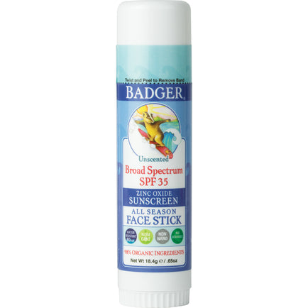 Clear Zinc Face Stick Sunscreen SPF 35: Unscented