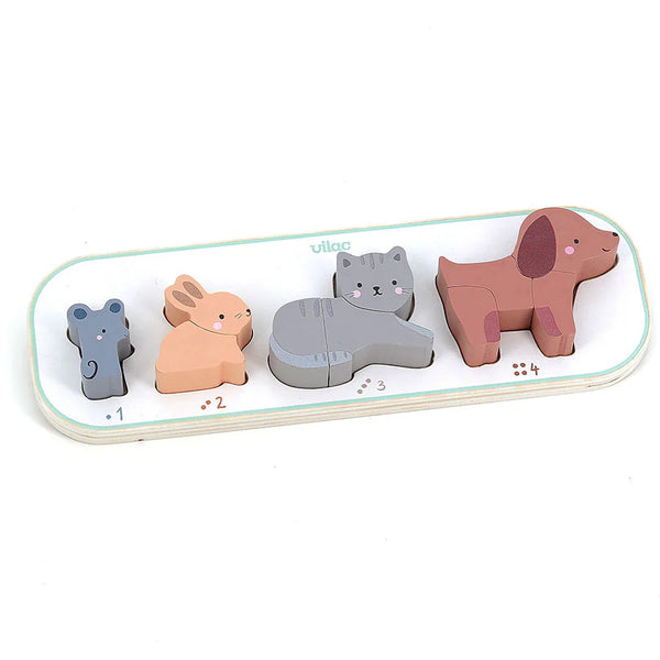 Vilac: 1, 2, 3 and 4 Animals Early Learning Puzzle
