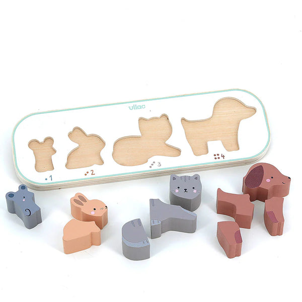 Vilac: 1, 2, 3 and 4 Animals Early Learning Puzzle