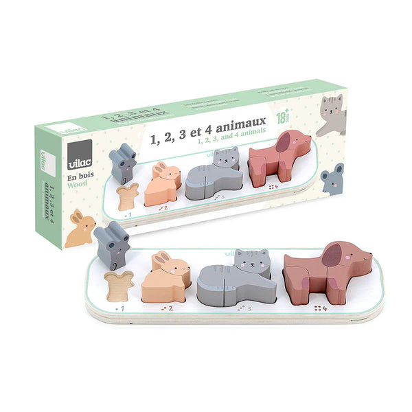 Vilac: 1, 2, 3 and 4 Animals Early Learning Puzzle