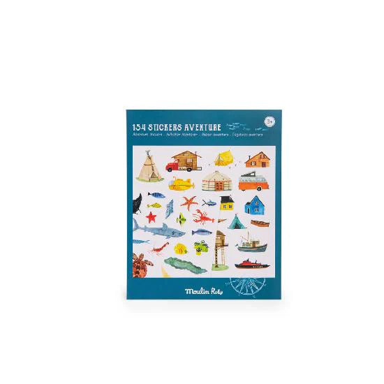 Moulin Roty Adventure Sticker Collection - 154 Travel & Ocean Stickers