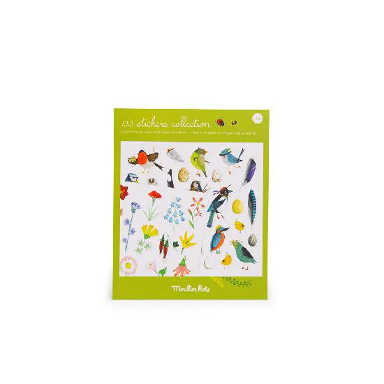 Moulin Roty Nature Sticker Collection 133 Bird & Flower Stickers