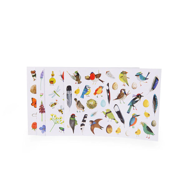 Moulin Roty Nature Sticker Collection 133 Bird & Flower Stickers