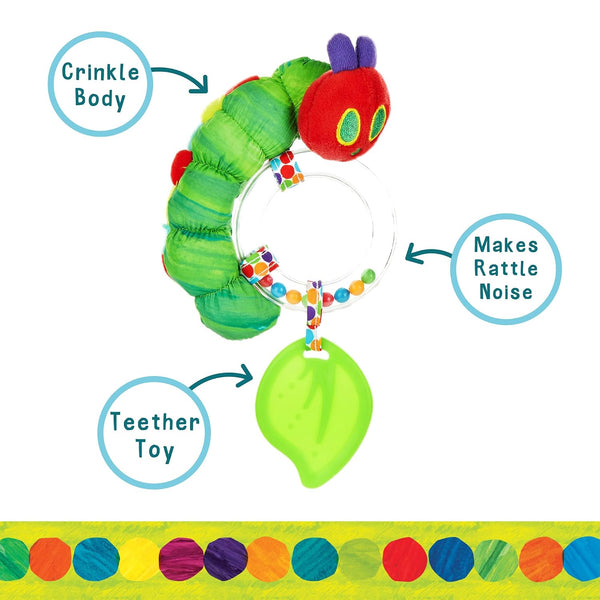 Eric Carle's the Very Hungry Caterpillar Ring Rattle with Beads