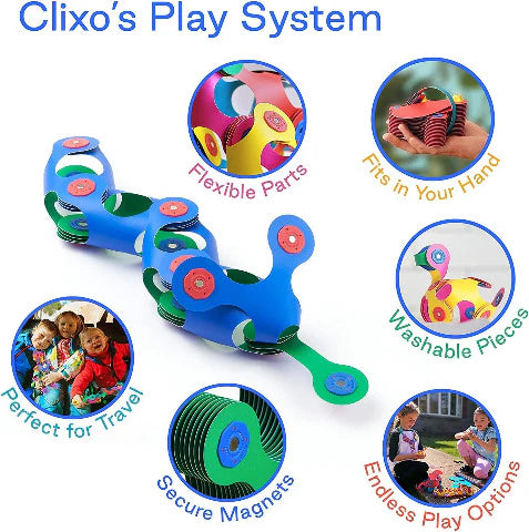 Clixo: Itsy Green + Blue Pack 18 Pieces - Ages 4+