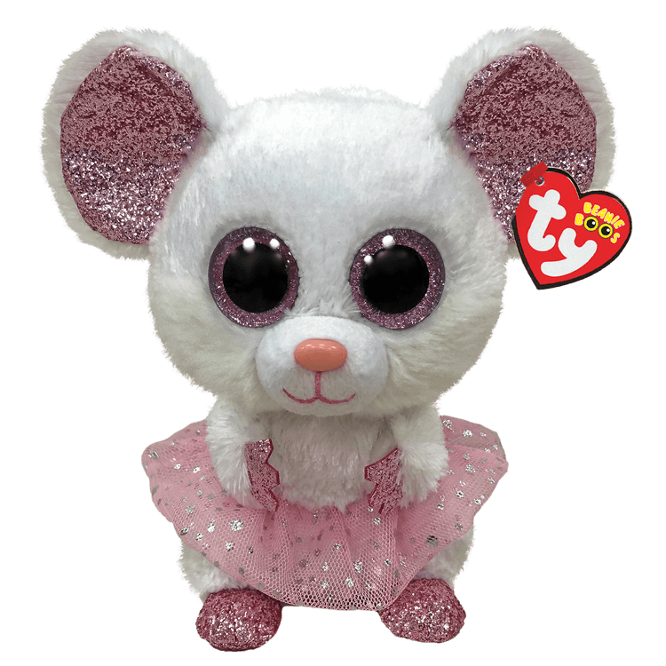 TY: Beanie Boos - Nina - White Ballerina Mouse- Ages 3+