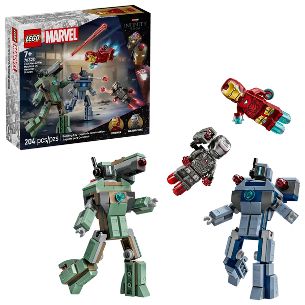Lego Marvel Iron Man & War Machine vs. Hammer Drones Building Toy