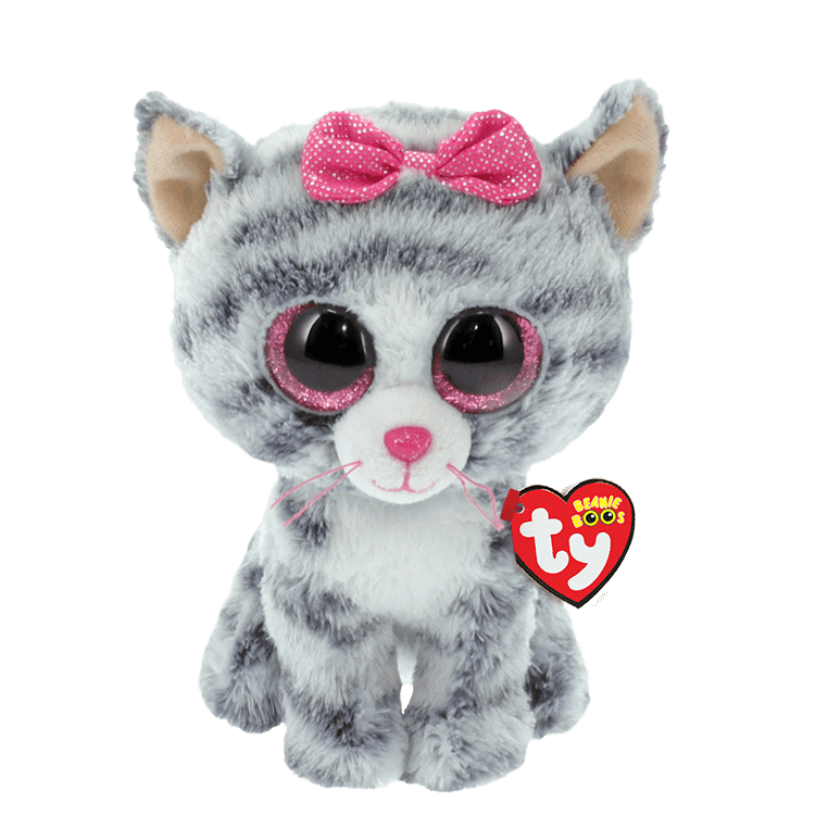 TY: Beanie Boos - Kiki - Cat Grey -  Ages 3+