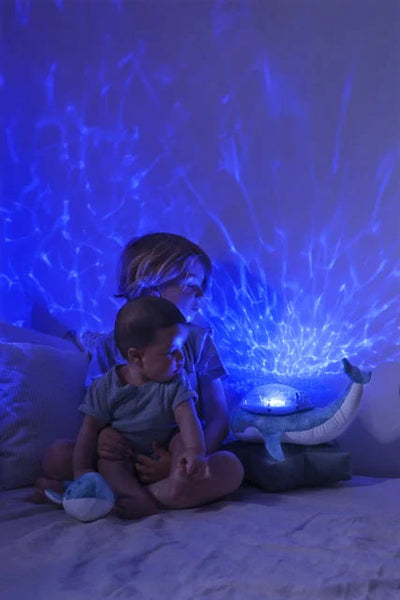 Tranquil Whale Family: Blue Soothing Projector Nightlight Set - Ages 0+