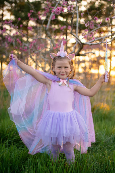 GP: Rainbow Unicorn Cape and Headband Set - Size 4/6