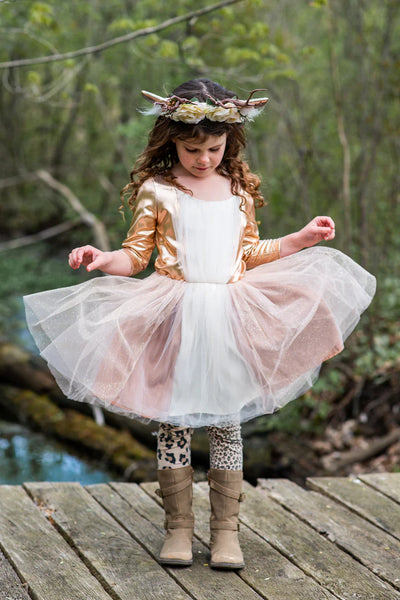 GP: Woodland Deer Dress with Headband - Multiple Sizes Available