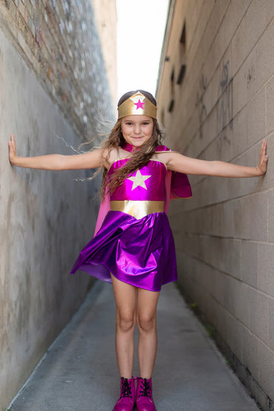 GP: Superhero Star Dress, Cape & Headpiece - Size 5-6