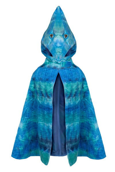 Pterodactyl Hooded Cape, Blue
