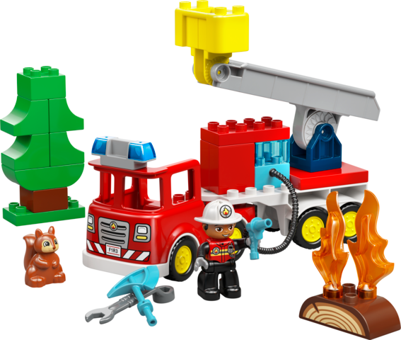 Duplo: Fire Truck With Hose and Firefighter  - Ages 2+