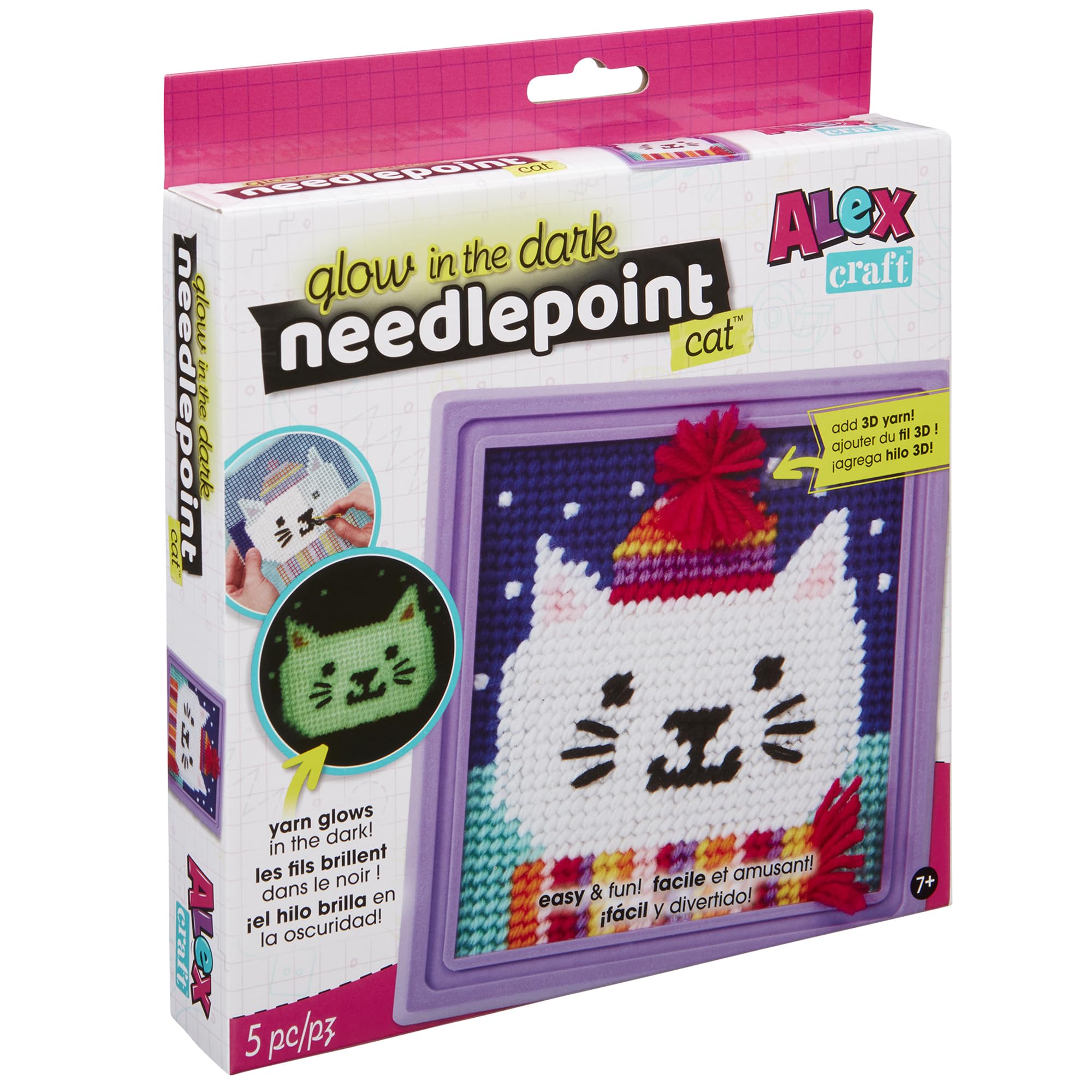 Alex: Simply Needlepoint Glow In The Dark Cat - Ages 5+