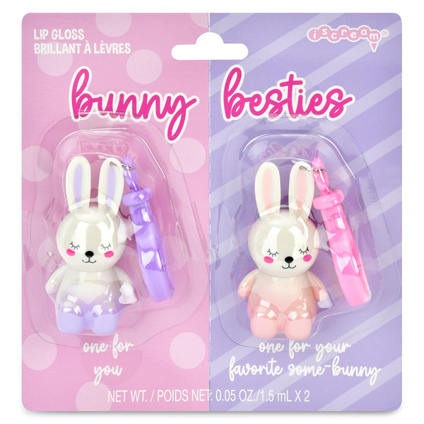 IS: Bunny Besties Lip Gloss Key Chains 2 pieces - Ages 3+