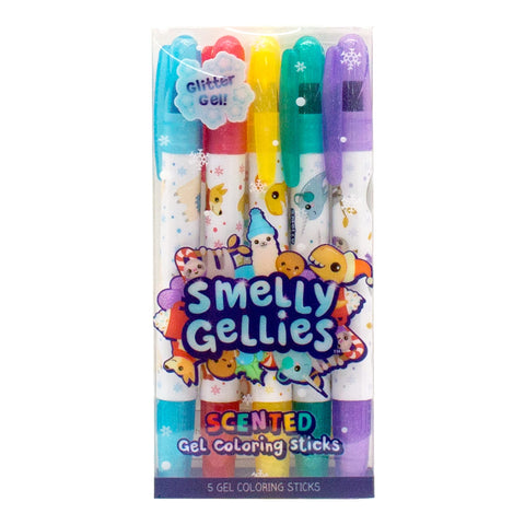 Holiday Smelly Gellies: 5 Pack Glitter Gel Crayons - Ages 3+