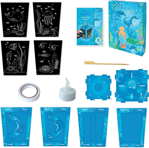 Box Candiy: Totally Twilight Sea Life Lantern Scratch Art Set - Ages 6+