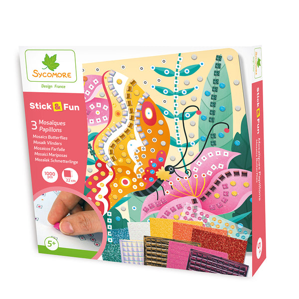 Sycomore: Stick & Fun Mosaics Butterflies - 1000pcs - Ages 7+