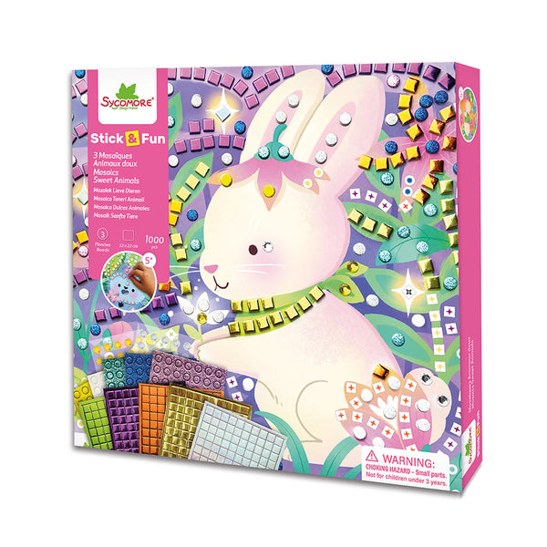 3 Mosaics Sweet Animals Sticker Craft Kit