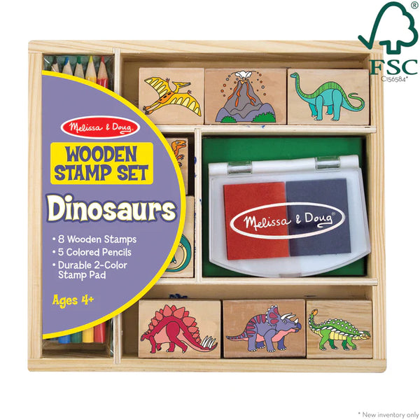 MD: Dinosaur Wooden Stamp Set - Ages 4+