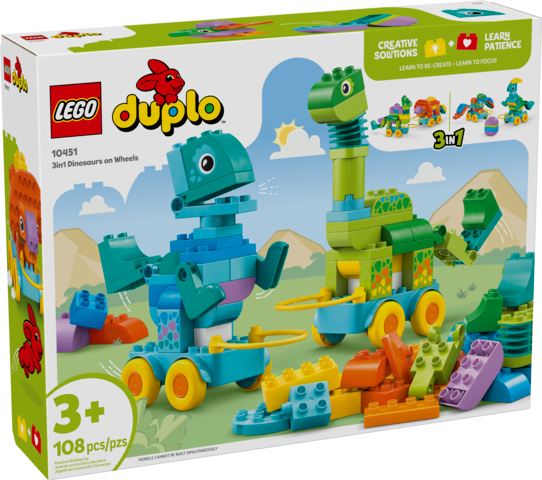 Duplo: 3 in 1 Dinosaurs on Wheels Ages 3+
