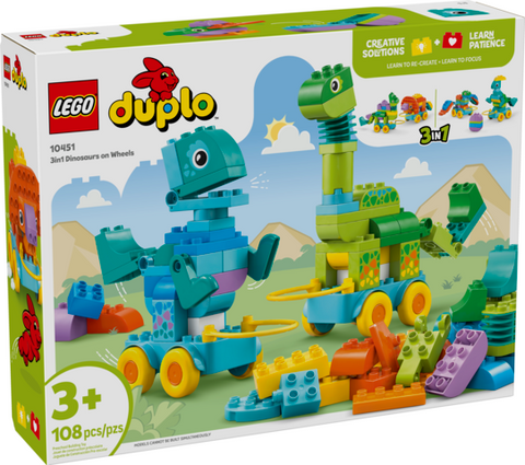 Duplo: 3 in 1 Dinosaurs on Wheels Ages 3+