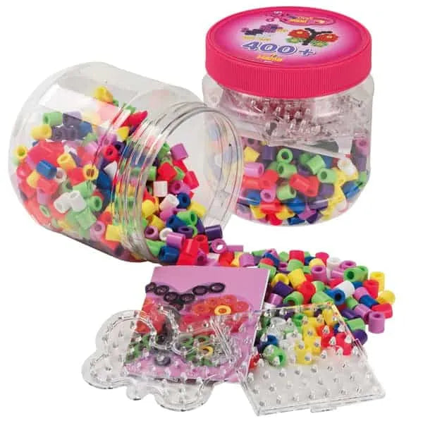 Hama: Maxi 400 Beads & Pegboards in Pink Tub - Ages 3+