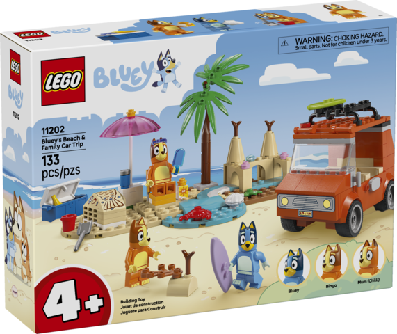 Lego: Bluey's Beach & Family Car - Ages 4+