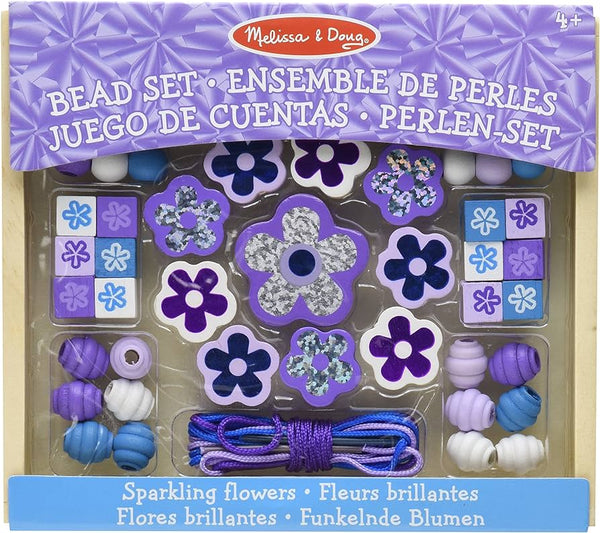 MD: Sparkling Flower Wooden Beads - Ages 4+