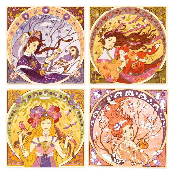 Inspired By Alfons Mucha / Goddesses Glitter Pictures - Ages 7+