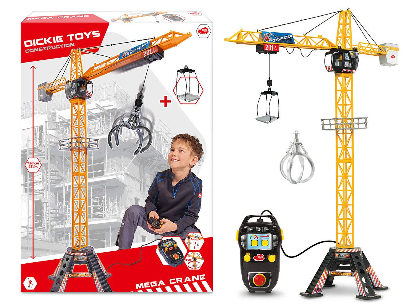 RC Dickie DQ2001X ラジコン重機 新品未使用 Dickie: RC Mega Crane 120cm - Lights & Sounds - Ages 3+ – Playful