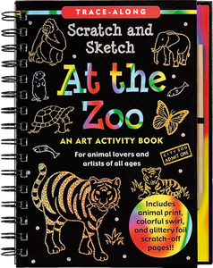 AB: Scratch and Sketch Art Activity Book: At the Zoo - Ages 5+