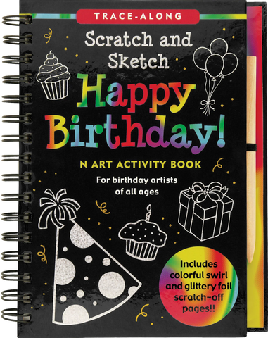 AB: Scratch and Sketch Art Activity Book - Happy Birthday - Ages 5+