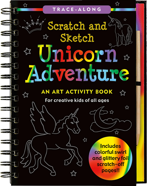 AB: Scratch and Sketch Art Activity Book: Unicorn Adventure - Ages 5+