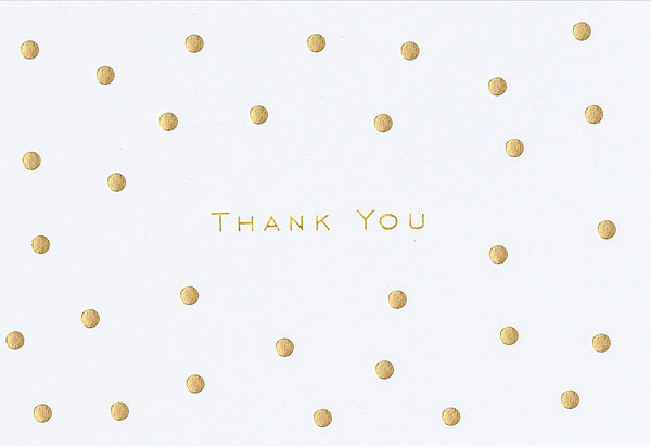 Boxed Cards: Thank You Notes Gold Dots