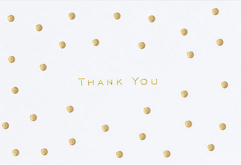 Boxed Cards: Thank You Notes Gold Dots