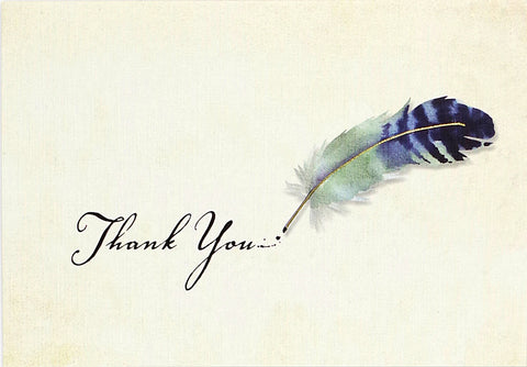 Watercolour Quill Thank You Notes: Boxed Cards