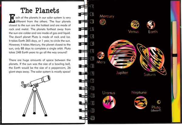 AB: Scratch and Sketch Art Activity Book: Solar System - Ages 5+