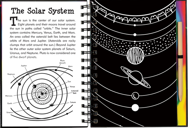 AB: Scratch and Sketch Art Activity Book: Solar System - Ages 5+