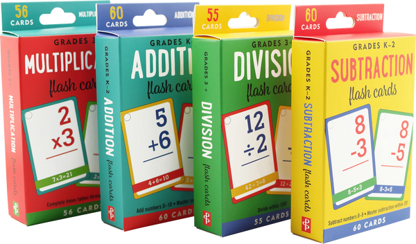 Flash Cards - Math - Set of 4 - Ages 3 -8 yrs