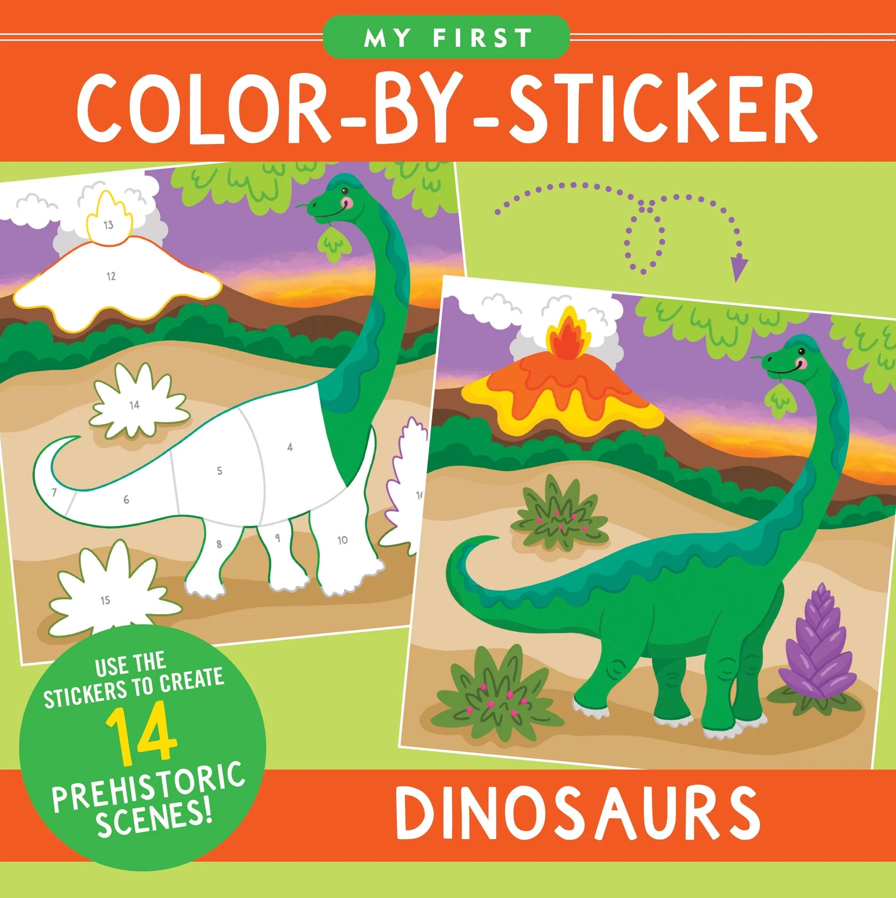 AB: My First Colour-by-Sticker: Dinosaurs - Ages 4+