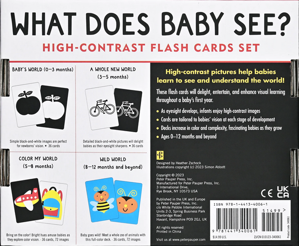 Flash Cards Set of 4 High Contrast