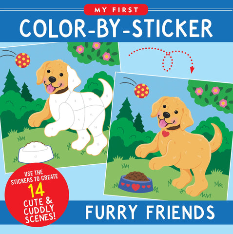 AB: My First Colour-by-Sticker: Furry Friends - Ages 4+