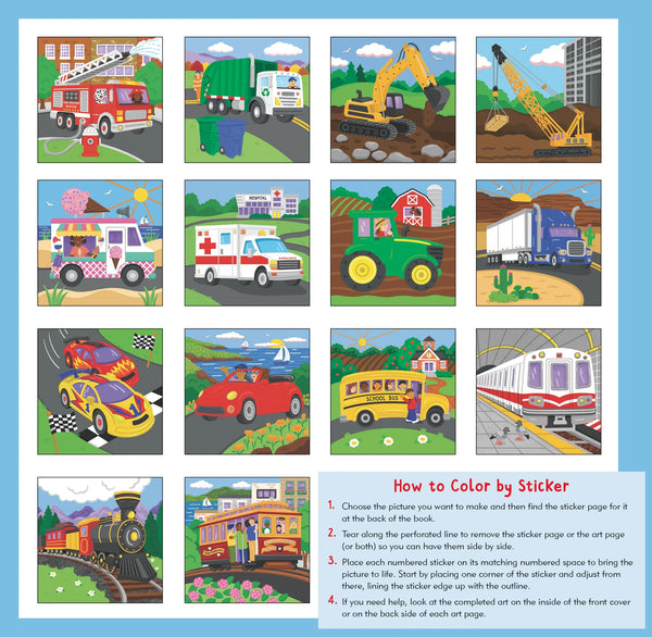 My First Colour-by-Sticker: Cars, Trucks & Trains