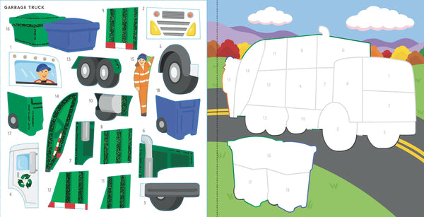 My First Colour-by-Sticker: Cars, Trucks & Trains